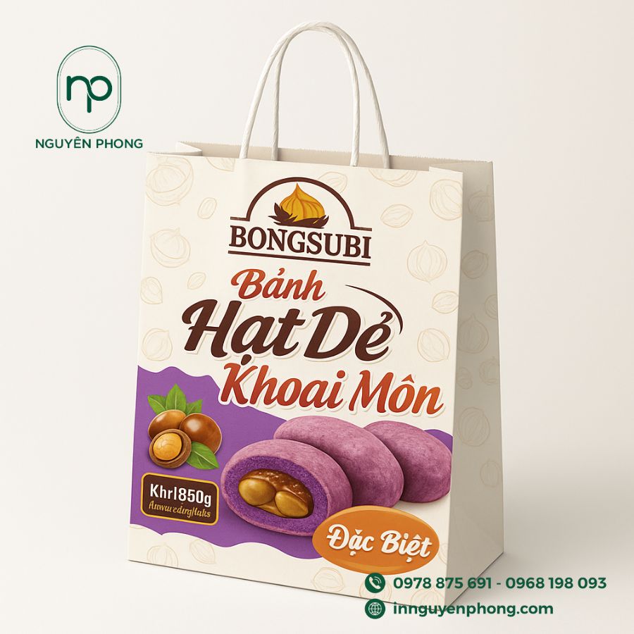 In Túi Giấy Đựng Bánh Hạt Dẻ